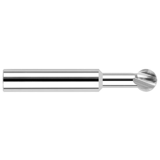 Picture of Harvey Tool 2313M .118 D x 270 Short RCH UNDERCut EM End Mill Standard Flute Standard Helix Carbide AlTiN Single End Ball NoseBall 270°